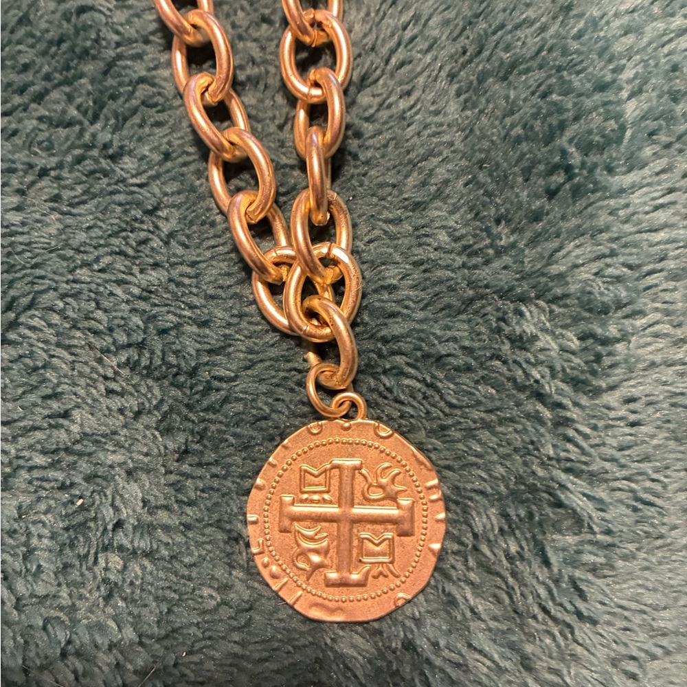 Vintage Style Gold Coin Pendant Necklace